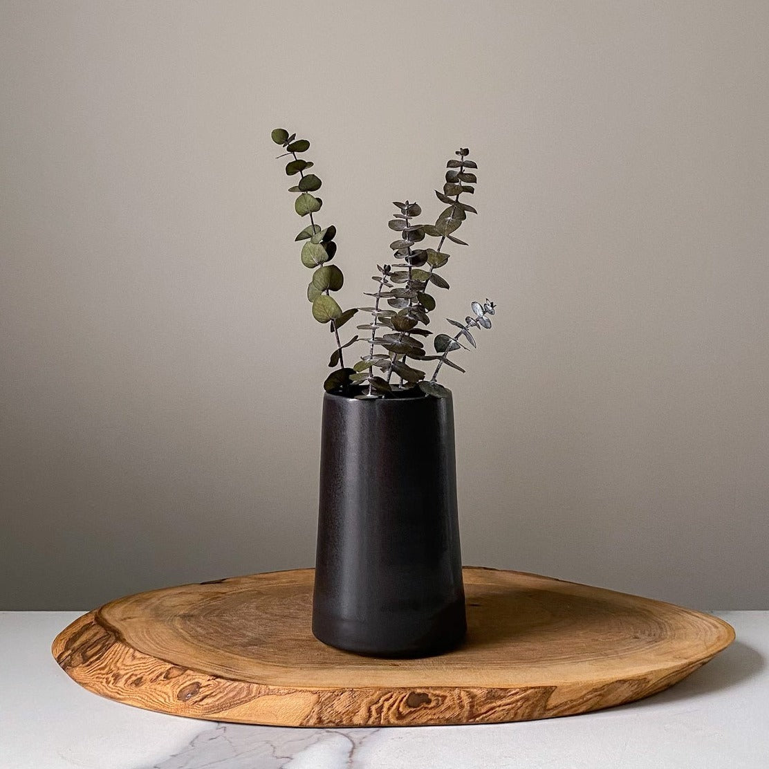 Angled Matte Black Vases