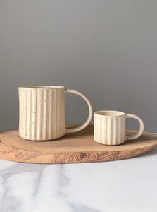 Carved Cream Speckle Mug