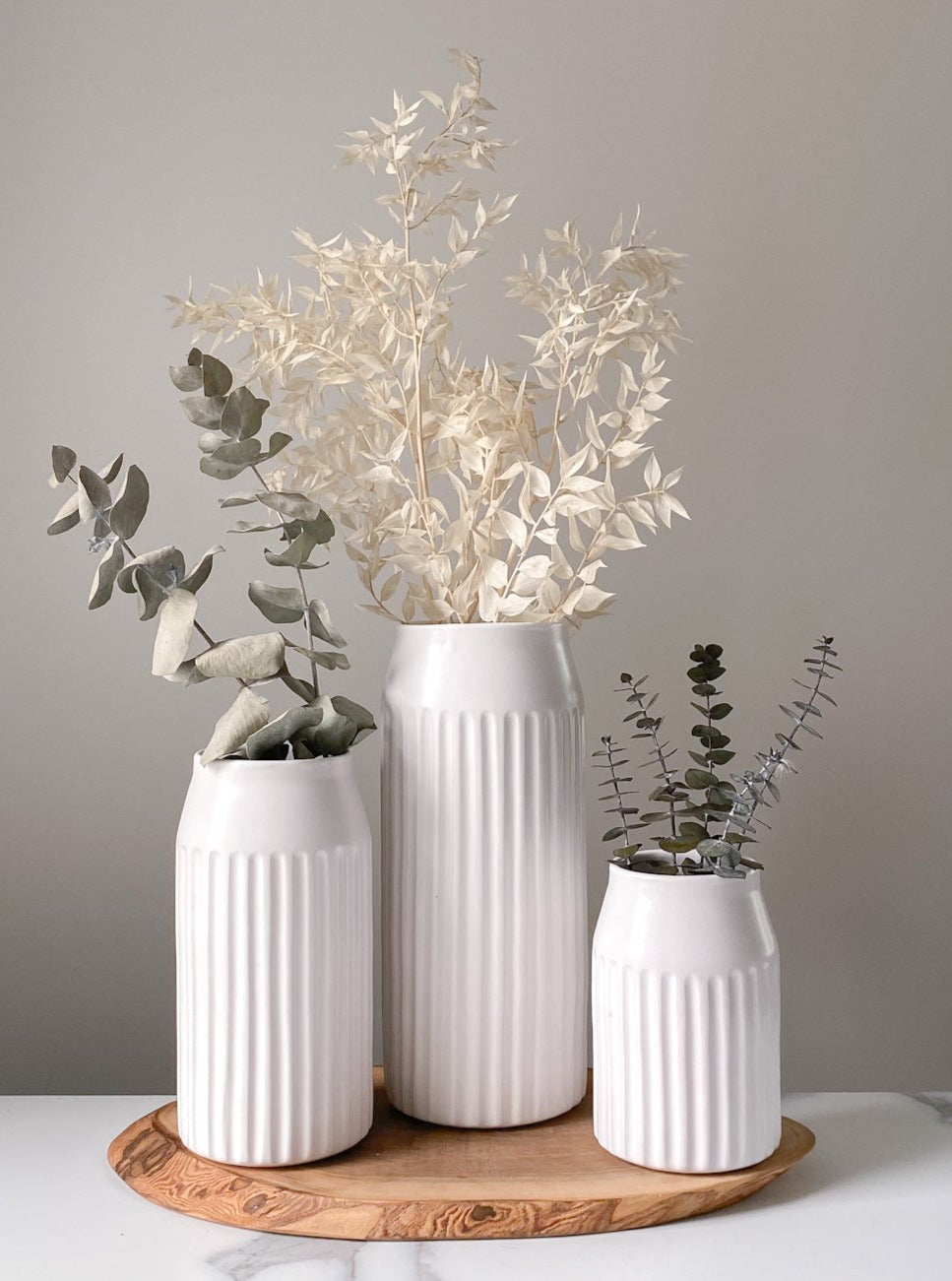 Carved Farmhouse Vases