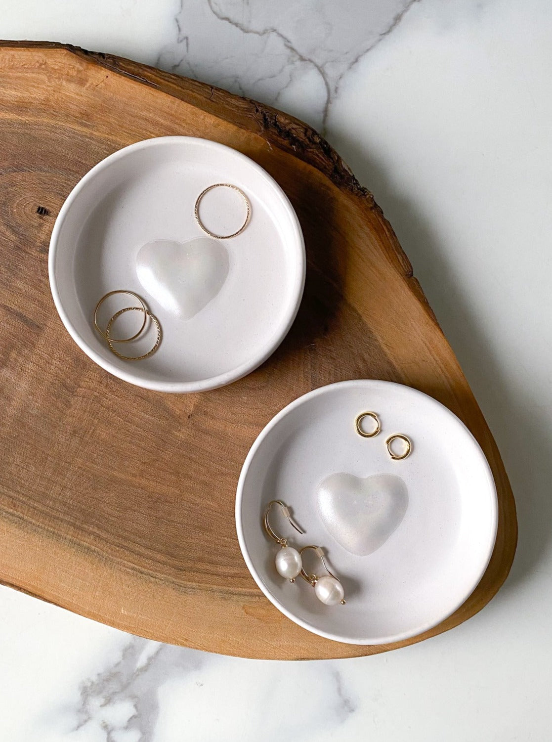 Pearl Heart Jewelry Dishes