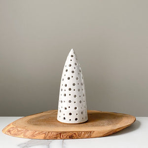 White Dot Carved Tree
