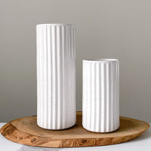 Carved Speckle Tube Vases