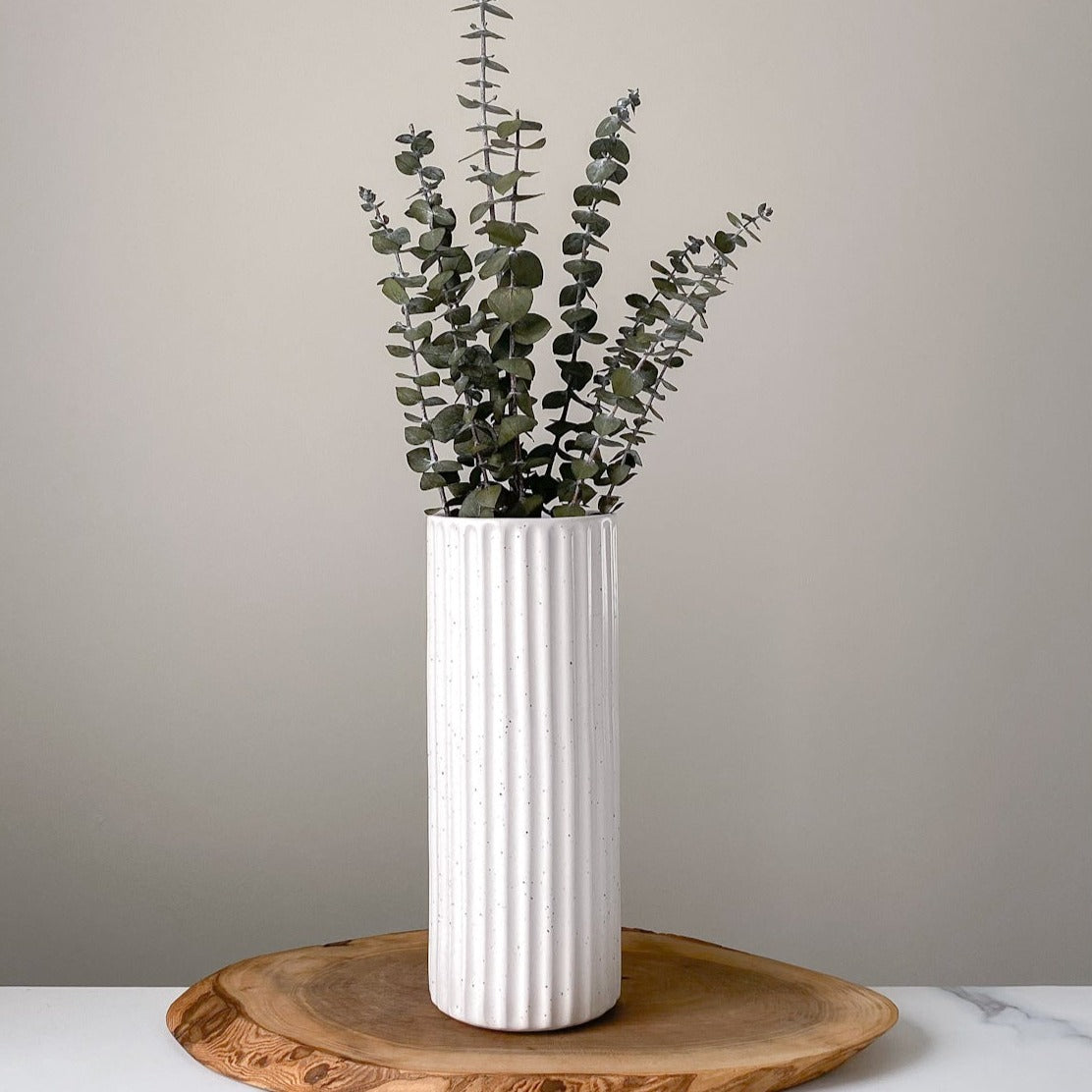 Carved Speckle Tube Vases